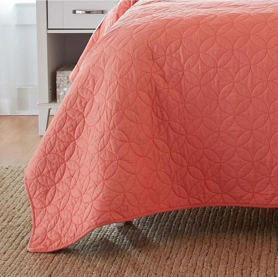 Juego de Edredón Colección Laura Ashley Felicity-100% Algodón, Reversible, Coral (WS83) Foto 4 de 4