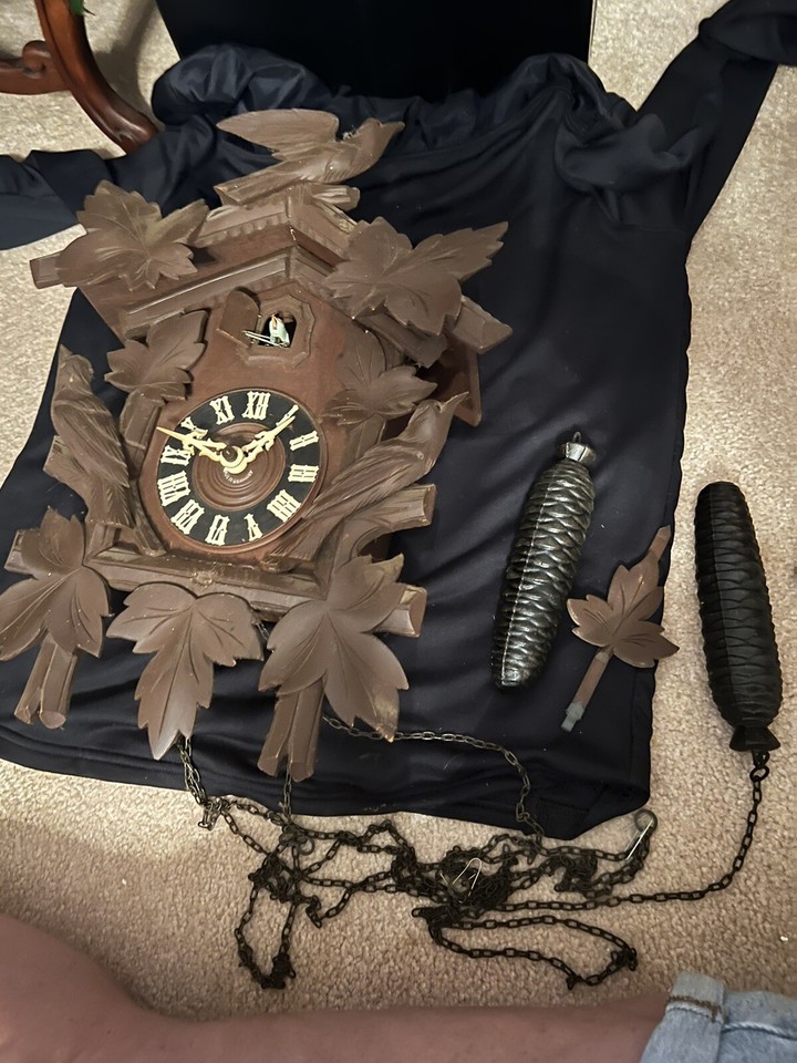 Vintage One Day Black Forest Musical Cuckoo Clock Large Made in Germany ...