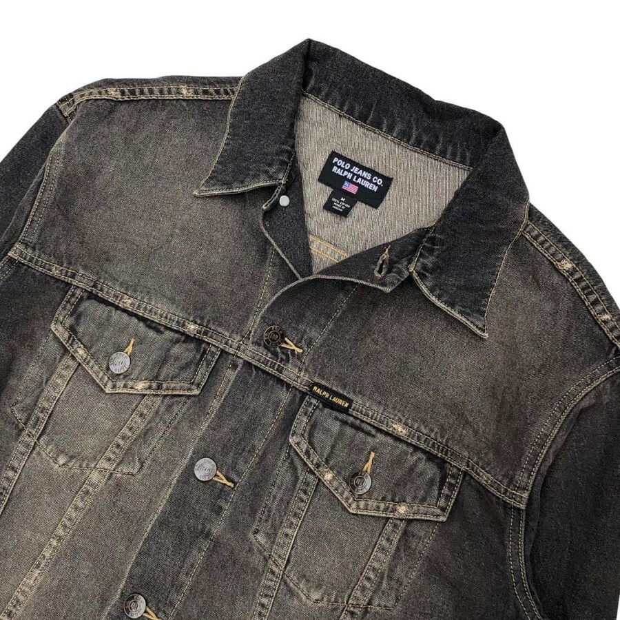 Vintage RALPH LAUREN POLO JEANS Denim Jacket Washed black Vintage RALPH LAUREN POLO JEANS Denim Jacket Washed black