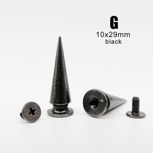 10sets Decor Punk Bullet Spike Cone Rivet Stud for Leather Bag Belt Jacket Shoes - Picture 33 of 38