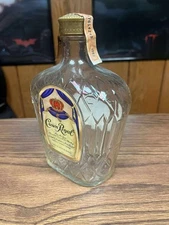 1982 CROWN ROYAL  SEAGRAM'S & SONS EMPTY 750ML DISPLAY BOTTLE -TAX STRIP INTACT