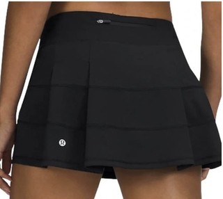 Lululemon Pace Rival Skirt Skort Regular Black Pickleball Tennis Golf Run SZ 8