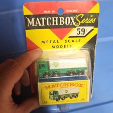 RARE Matchbox Vintage No. 32 Leyland BP Petrol Tanker 1968 Green White Diecast
