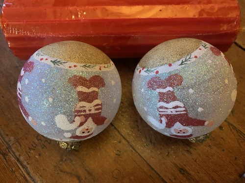 Set 2 Vintage Hand Painted Santa Ornaments  - Bild 4 von 9