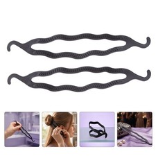24Pcs Durable Plastic Hair Bun Maker with Double Hook for Women Updos Black