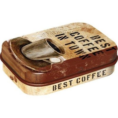 Nostalgic-Art - Pillendose Blechdose mit Pfefferminzdragees -Best Coffee In Town