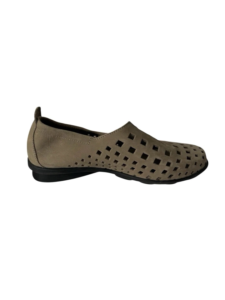 Zapatos cómodos Arche Taupe Cuero Nubuck Corte Lazer Cremallera Planos Talla 36 Francia EE. UU. 5 Foto 3 de 4