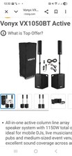 Vonyx VX1050BT Active Speaker Kit - 1150W Portable Column PA System #2149204