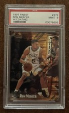 1997 TOPPS FINEST W/COATING #272 RON MERCER ROOKIE RC PSA 9