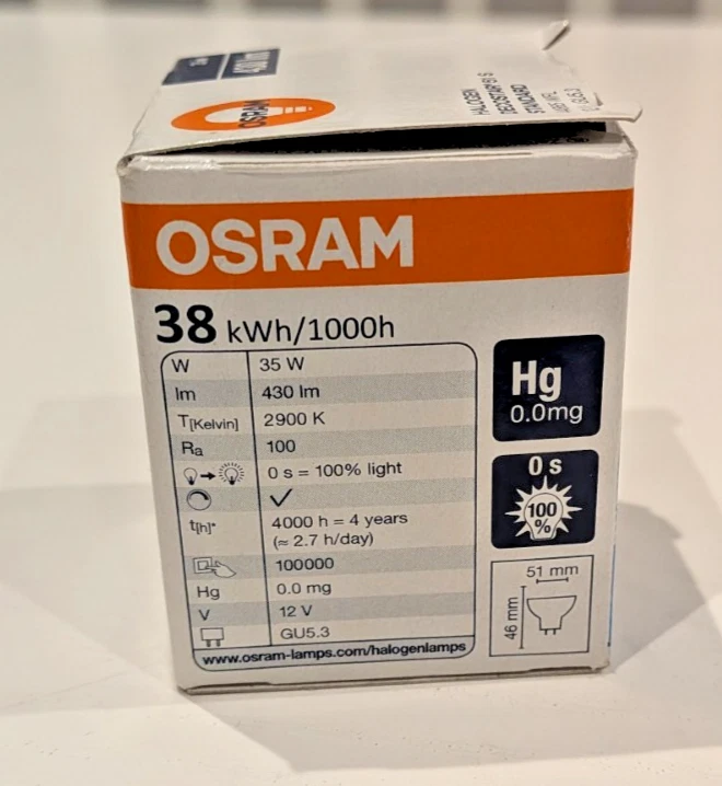NEW OSRAM Decostar Standard 51 S 35W 430lm GU5.3 Cool Beam Light Bulb - Image 4 of 4
