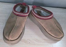 UGG Tasman Slippers Chestnut Suede Shearling Slip On Clogs 6