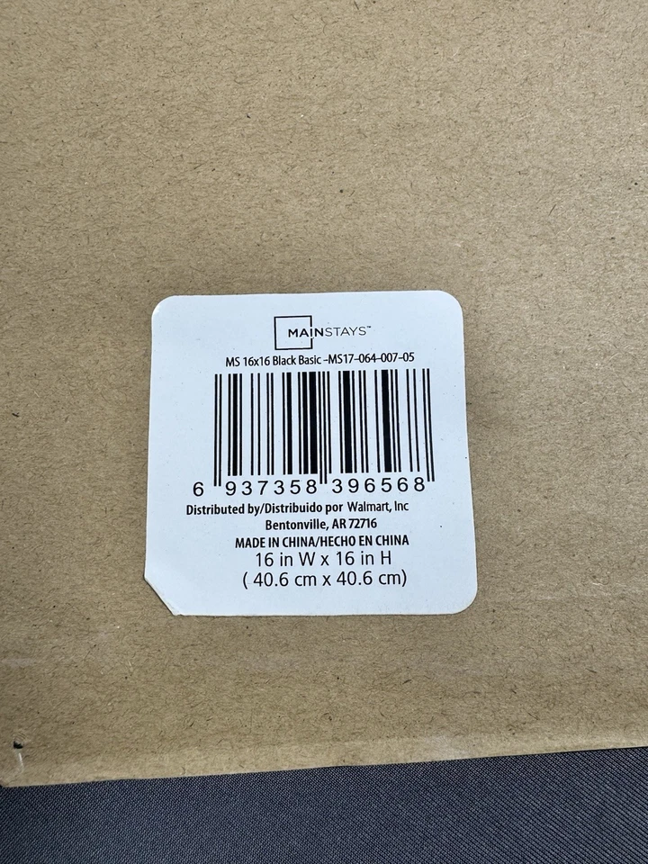 Espejo con marco de plástico negro Mainstays 16x16 Foto 2 de 3
