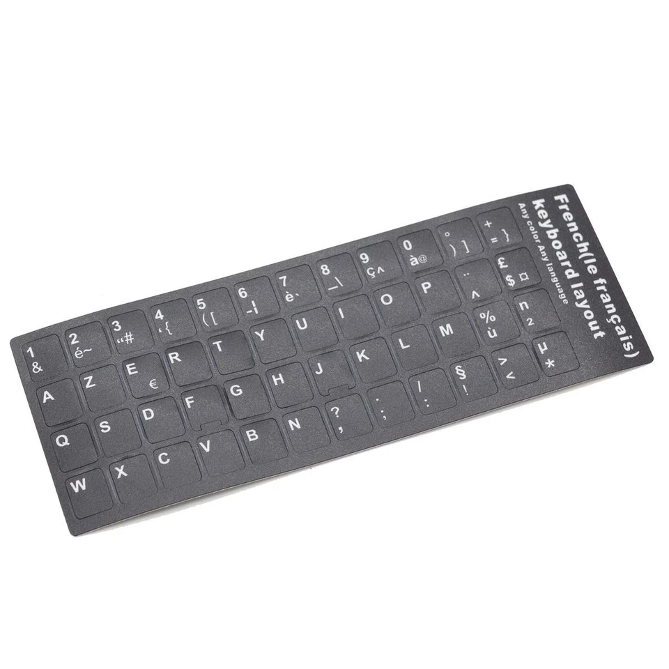 Adhésifs Clavier Noir Layout Azerty Français Lettres Ordinateur Portable 13x11mm - Photo 1/2