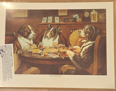 Cassius Coolidge Poker Dogs 1949 Print  Mint Condition 