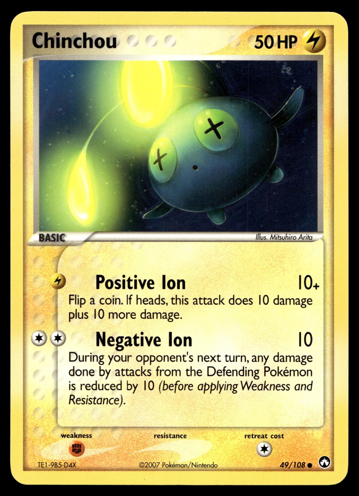 Chinchou Pokemon Power Keepers 49/108 LP