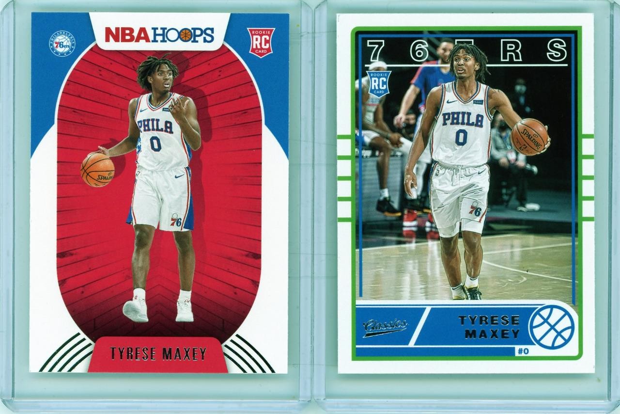 * TYRESE MAXEY * 2020-21 NBA HOOPS RC # 207 + CLASSICS RC # 631