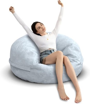 Bean Bag Chair for Adults 3ft-35x35x13in（Capacity: 1-2 People） Light Gray