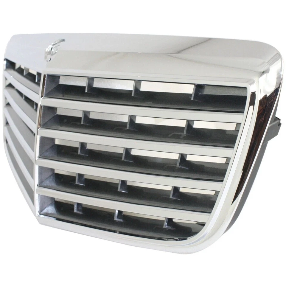 New Grille For 2007-2009 Mercedes Benz E350 E550 Chrome Shell with Gray Plastic Foto 4 de 4