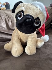 Adorable Pug Soft Toy with Christmas Hat Perfect Gift for Kids and Dog Lovers UK