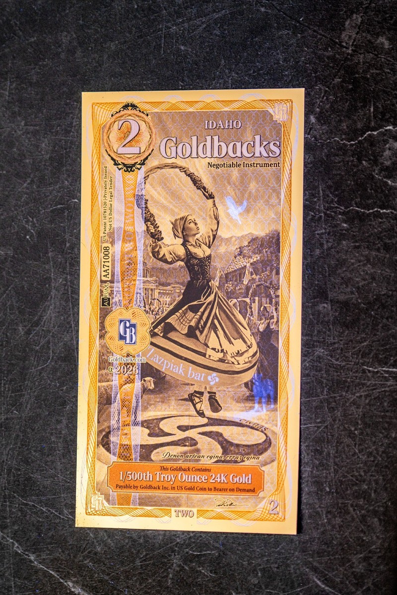 2026 - 2 IDAHO Goldback Aurum Gold Foil Note 1/500 oz 24kt .999