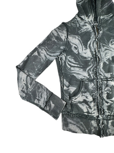 VTG Sinful Affliction Zip Up Bluza z kapturem Damska Mała Czaszka Skrzydła Gotyk Niepokój Y2K - Zdjęcie 7 z 17
