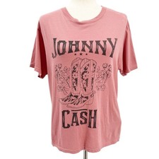 Daydreamer for Free People dark rose Johnny Cash tee T-shirt women's SMALL top