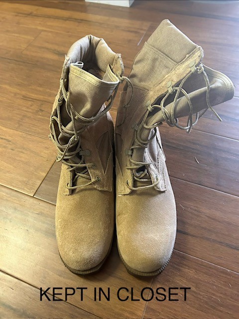 Tactical/Combat High Military Boots Mens 10 REG, Brown Suede