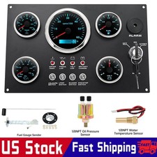 5 Gauge Set With Instrument Panel 0-6000rpm With Sensor For Marine Boat Yacht Us