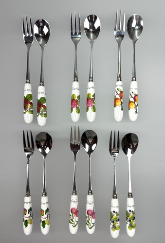 Portmeirion 12pc Teaspoons & Pastry Forks Set Botanic Garden - VGC