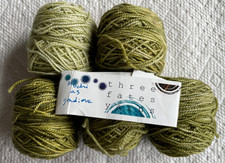 Three Fates Yarns "Eponymous Sock" 100% superwash Merino 5 mini skeins