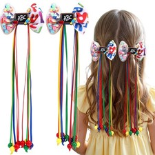 2 Pcs Back to School Hair Bows School Theme