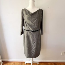 Tahari Women Belted Career Dress Size 10 Office Timeless Mature Sophisticated