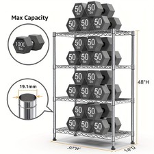 4 Tiers Wire Shelving Units Heavy Duty Adjustable Metal Shelf Storage Rack