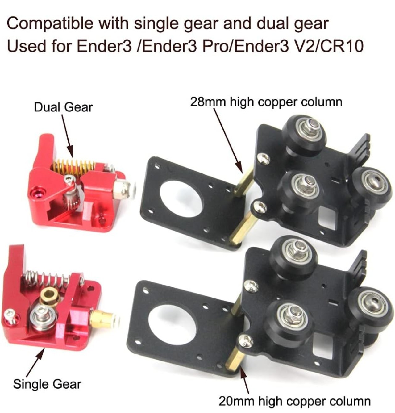 Direct Drive Dual Gear Extruder Kit w/ Motor Plate for Ender 3 V2 CR-10 Series