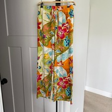 Jams World Pants Floral Pull On Pants Drawstring Wide Leg Size Small S