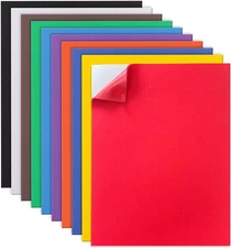 Self Adhesive Foam Sheets, 10 Colors 9x12 Inch 2mm Sticky Eva Foam Paper for Cra