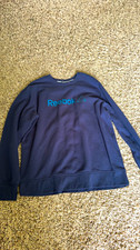 Reebok Men's Blue Logo Graphic Print Fleece Crewneck Sweatshirt XL