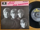 THE BEATLES - All My Loving GEP8891 EP Parlophone 7” Mono EX/EX