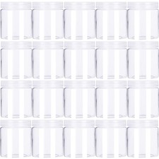 20 Pack 4oz/120ml Round Plastic Jars with 4.1 Ounces, Clear,Clear
