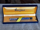 Waterman Laureat Blue Marble & Gold Fountain Pen & Black Rollerball Pen — photo 9