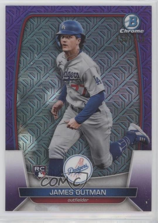 2023 Bowman Mega Box Chrome Purple Mojo Refractor 150/250 James Outman #13 0g31