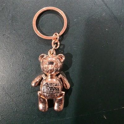 Roma Italia Movable Parts Teddy Bear Keychain Zipper Pull Purse Accessory Pink