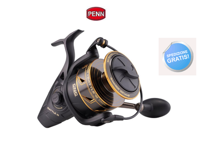 PENN Battle Mulinello Da Spinning 4000 | Kit Con Bobina Di Ricambio E Custodia, Trascinamento HT-100, 6 Cuscinetti - 6