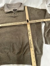 Dockers Quarter Zip Pullover Sweater Men's 100 Cotton Heathered Tan