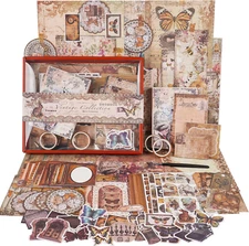Scrapbooking Kit (202 PCS), Vintage Collection-Wisteria & Butterfly, Perfect for