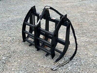 48'' Compact Tractor Root Rake Clam Grapple Attachment Skid Steer Quick Attach