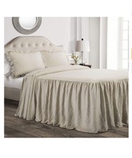 Ruffle Skirt Bedspread Neutral Color Full