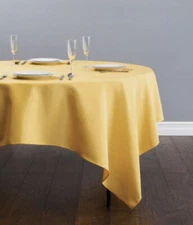 85” Square Polyester Tablecloth Yellow Gold