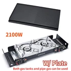 Outdoor Cooker & Plate 2 Burner Portable Camping Gas Grill BBQ 2.1kw Twin Stove