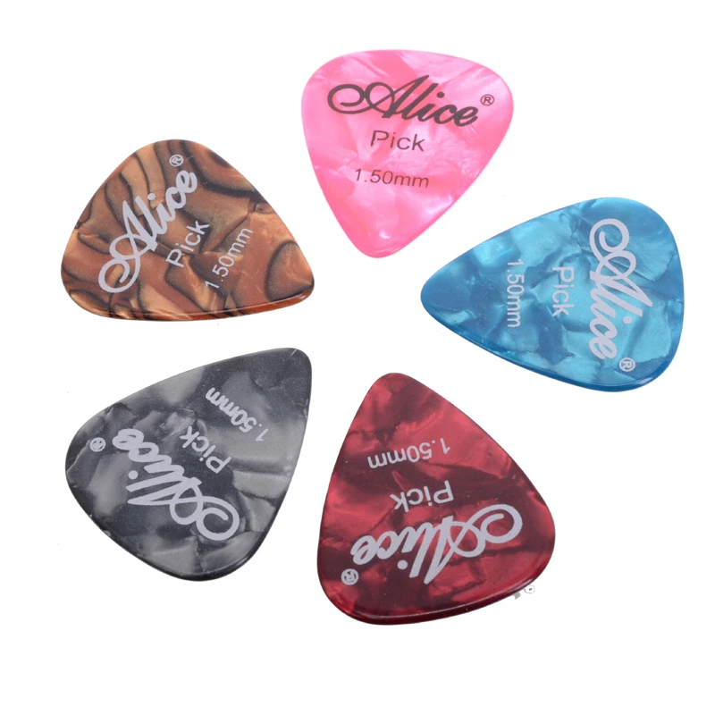Alice 1.5mm mix color celluloid Guitar Pick with logo printing Pack of 100pcs